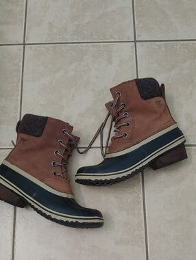 Sorel Waterproof Duck Boots Women's Slimpack II Lace Up Hiking Shoes Size 9.5